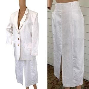 Newport News Linen Retro Edwardian Walking Suit Style M 80s Vintage